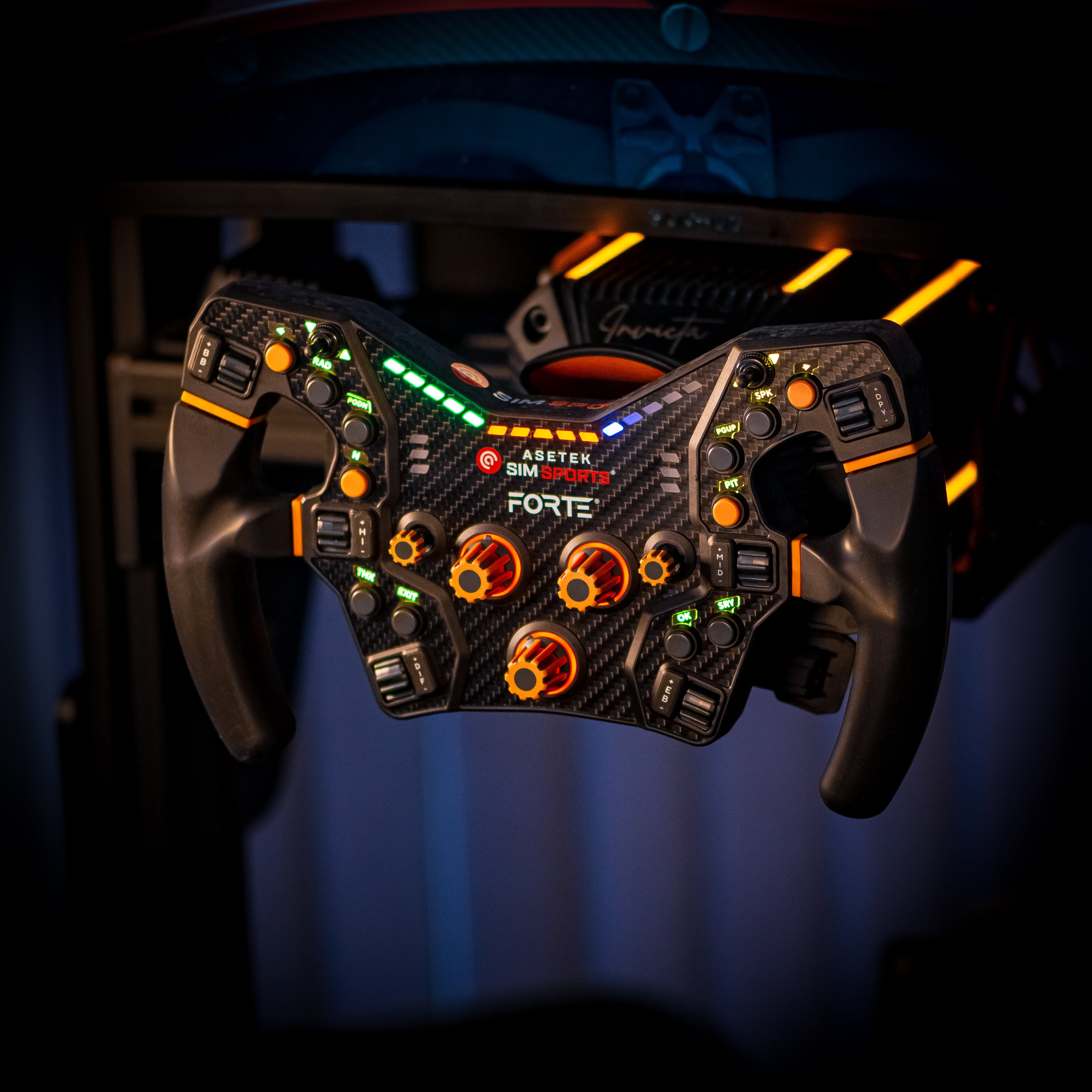 Asetek Simsports Forte Steering Wheel Orange Buttons add-on